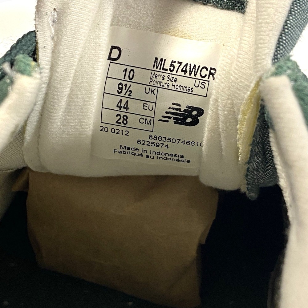 New Balance 574 Mens Size 10 Classic Green Heather Green Off White Gum ML574WCR - Picture 8 of 10